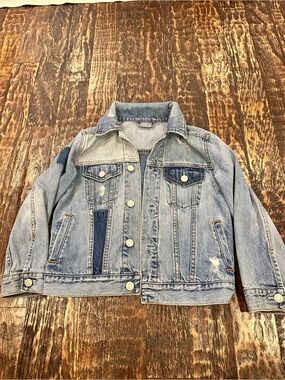 GAP Light Blue Distressed Denim Jacket for Kids